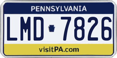 PA license plate LMD7826