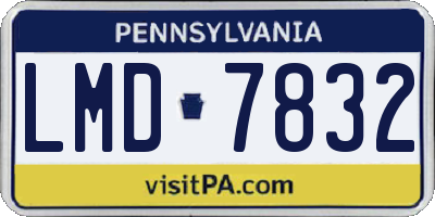PA license plate LMD7832