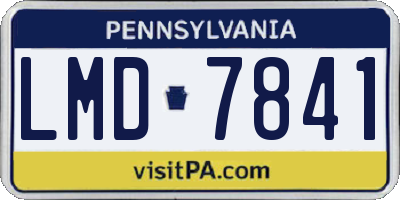 PA license plate LMD7841