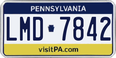 PA license plate LMD7842