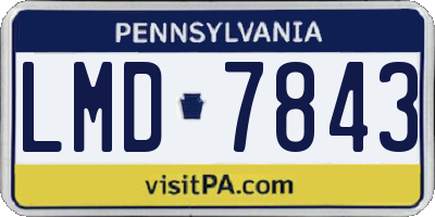 PA license plate LMD7843