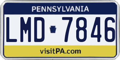 PA license plate LMD7846