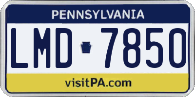 PA license plate LMD7850
