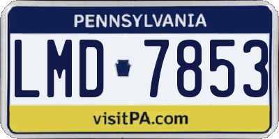 PA license plate LMD7853