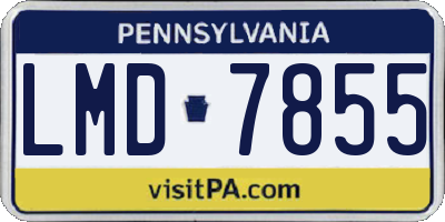 PA license plate LMD7855