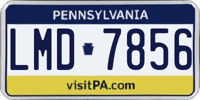 PA license plate LMD7856