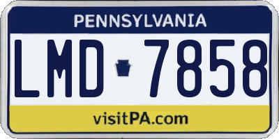 PA license plate LMD7858