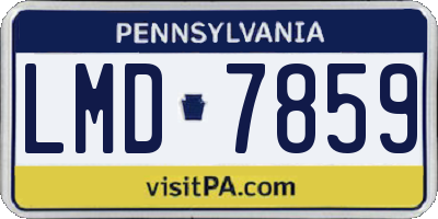 PA license plate LMD7859