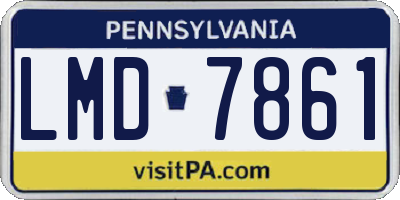 PA license plate LMD7861