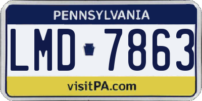 PA license plate LMD7863