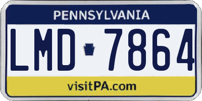 PA license plate LMD7864