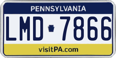 PA license plate LMD7866