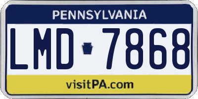 PA license plate LMD7868
