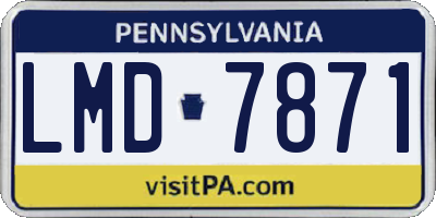 PA license plate LMD7871