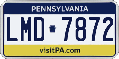 PA license plate LMD7872
