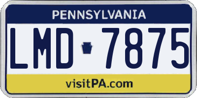 PA license plate LMD7875