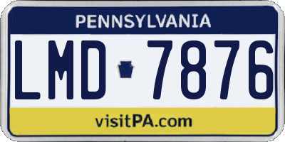 PA license plate LMD7876