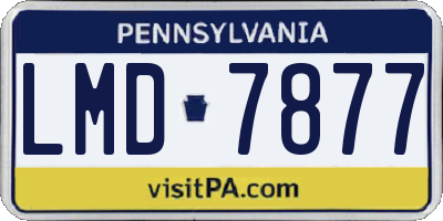 PA license plate LMD7877
