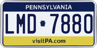 PA license plate LMD7880