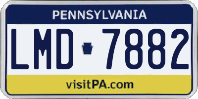 PA license plate LMD7882