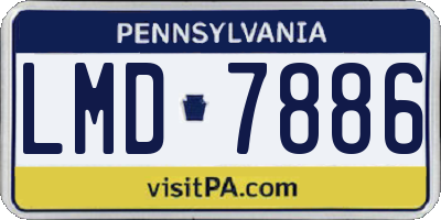 PA license plate LMD7886