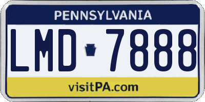 PA license plate LMD7888