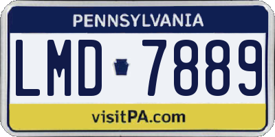 PA license plate LMD7889