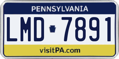 PA license plate LMD7891