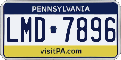PA license plate LMD7896