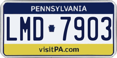PA license plate LMD7903