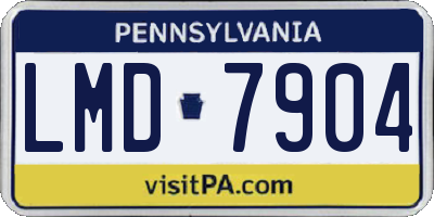 PA license plate LMD7904