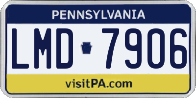 PA license plate LMD7906