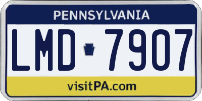 PA license plate LMD7907