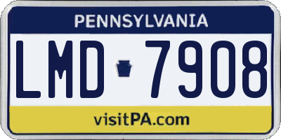 PA license plate LMD7908