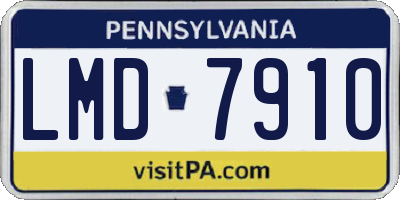 PA license plate LMD7910