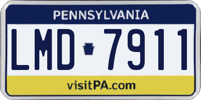 PA license plate LMD7911