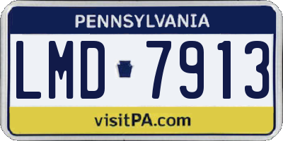 PA license plate LMD7913