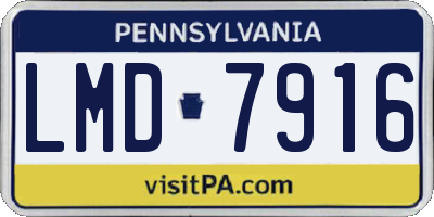 PA license plate LMD7916