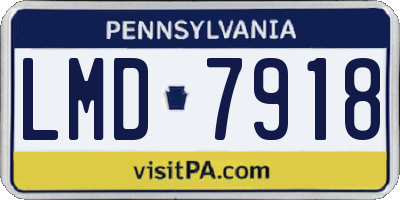 PA license plate LMD7918