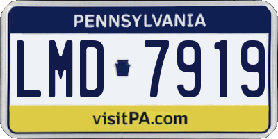 PA license plate LMD7919