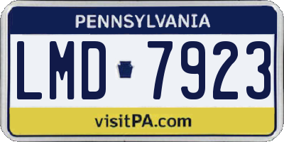 PA license plate LMD7923