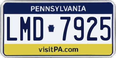 PA license plate LMD7925