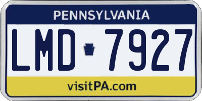 PA license plate LMD7927