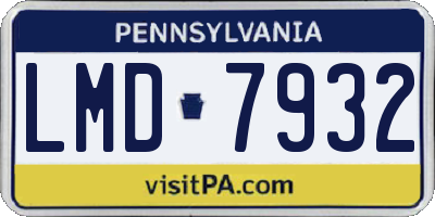 PA license plate LMD7932