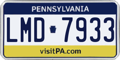 PA license plate LMD7933