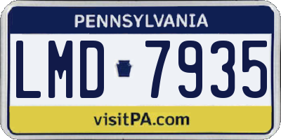 PA license plate LMD7935