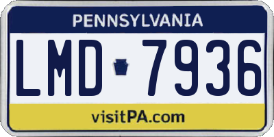 PA license plate LMD7936