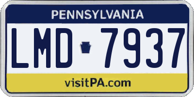 PA license plate LMD7937