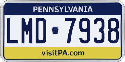 PA license plate LMD7938