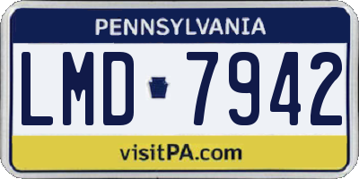 PA license plate LMD7942